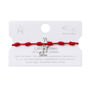 Braccialetto con Ciondolo Angelina Capricorn, Cordino Rosso in Acciaio Inossidabile, Stile Bohémien Unisex - Product Image 4