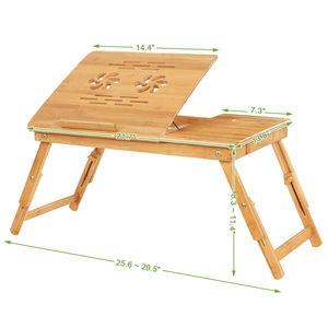 Accessoires d'ordinateur <span class=keywords><strong>portable</strong></span> en bambou Table multifonctionnelle réglable bambou pliable ordinateur <span class=keywords><strong>portable</strong></span> bureau tablette <span class=keywords><strong>PC</strong></span> supports - Product Image 4
