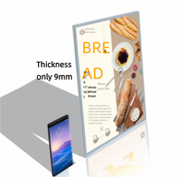 Affichage publicitaire lumineux mural ultra-mince en aluminium rectangulaire avec éclairage LED, verre trempé coulissant et film pour boîte à lumière