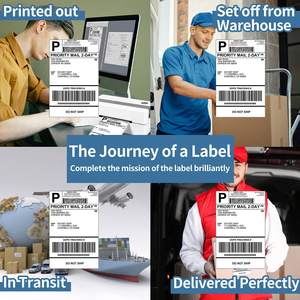 Phomemo Taille 4x6 ''Étiquettes D'expédition FanFold Papier 241BT 246S D520 DYMO 4XL Zebra <span class=keywords><strong>Munbyn</strong></span> pour LOGO Barcode - Product Image 4