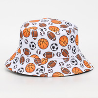 Topi Bucket Fisherman Trendi Motif Kartun Desain Lengkung Pelindung Matahari untuk Memancing Santai Ski Bersepeda Pesta