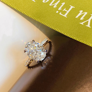 Approvisionnement direct usine – Bague de luxe moderne pour femme, plaquée argent, avec diamant taille brillant et perle, certifiée IGI, pour mariage et usage quotidien - Product Image 3