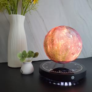 Lampe LED rotative à 360° à lévitation magnétique magique de bureau, lumière étoilée romantique, faite à la main, blanc chaud 2700K, globe de 14 cm, cadeau - Product Image 5