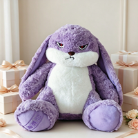 Peluche Lapin Violet En Colère à Grandes Oreilles, Douce et Moelleuse, Idéale pour Cadeau ou Décoration - Nouvelle Collection Z
