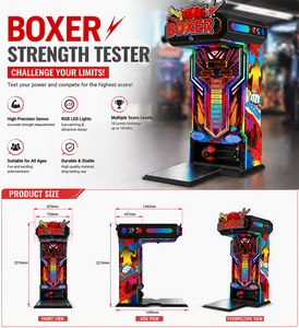 Máquina de <span class=keywords><strong>Boxeo</strong></span> y Patadas con Orificios, Máquina de Juego Arcade de Medición de Fuerza para Hombres Fuertes, Operada con Monedas - Product Image 5