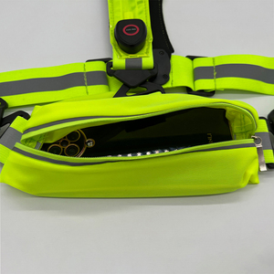 Rechargeable LED Reflective <b>Vest</b> for Night Running Hi Vis Safety Gear Logo Highlight Phone Pocket Reflective Straps Waist Bag - Product Image 6