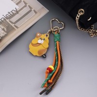 Gantungan Tas Tali Kucing Oranye Custom, Liontin Manik Hati, Aksesoris Gantungan Kunci Tas Wanita