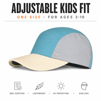 Casquette de baseball 5 panneaux unie pour enfants, style camper, color block, réglable, pour tout-petits garçons et filles, protection solaire, vente en gros, fournisseur OEM
