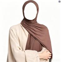 Nouveau Turban Femme Couleur Unie Personnalisé 2026 en Polyester, Voile Malaisien à Deux Boutons et Lacets, Burkini en Nylon Spandex