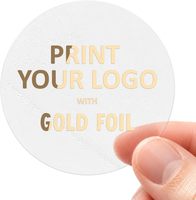 Autocollant personnalisé transparent en vinyle avec logo de marque estampé à chaud or, étiquette pour bouteille en verre, autocollant transparent personnalisé imperméable