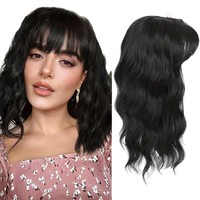 Perruque volumineuse pour femme, style européen-américain, réédition, cheveux blancs, effet ondulations aquatiques, en soie haute température, fabriquée à la machine, avec frange