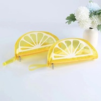 Sacs cosmétiques en PVC personnalisés avec logo, forme de fruit mignonne, fermeture à glissière, grand format, style tendance, multi-usages, imperméables, portables, pour le maquillage
