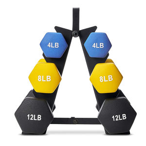 Set di Manubri Esagonali con Rastrelliera, Allenamento di Forza, Manubri Regolabili in Gomma con Testa Triangolare e Rotonda, Rastrelliere per Palestra - Product Image 1