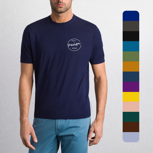 Camiseta informal de lujo para hombre, 100% de algodón, bordado personalizado, fino, transpirable, de corte Regular, deportivo, para verano, absorbe la humedad - Product Image 1