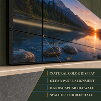 Mur vidéo LCD IPS 46 pouces, cadre ultra-fin de 0,88 mm, luminosité de 700 cd/m², écran à raccordement sans soudure pour salle de contrôle de sécurité