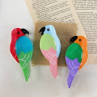Pince à cheveux créative en forme de perroquet, design unique, en acétate, motif animal de dessin animé, pince requin pour femmes, vente en gros