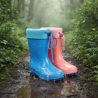 Imperméable mi-long unisexe pour enfants, en PVC, chaud, antidérapant, avec doublure en fausse fourrure, pour l'hiver et l'été, tendance, vente en gros fabricant