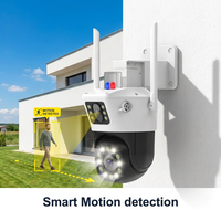Caméra de sécurité sans fil à double objectif 4MP O-Kam, caméra PTZ extérieure compatible WiFi avec détection humaine, vision nocturne couleur