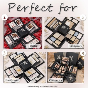 กล่องของขวัญแบบ 4 ชั้น สีดำ ดีไซน์สร้างสรรค์ ใช้สำหรับเตรียมของขวัญและสร้างความประหลาดใจ สามารถปรับแต่งได้ตามความต้องการ - Product Image 5