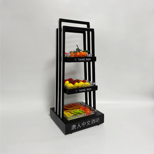 Tang Ren Three Tier <b>Illuminated</b> Fruit Platter Stand For Bars KTV Nightclubs With Saucers - Product Image 3
