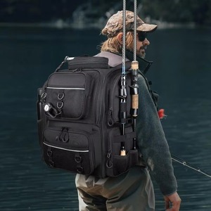 Échantillon Gratuit : Sac de Pêche Léger pour l'Extérieur avec Porte-Canne, Sac à Dos de Pêche Étanche pour Boîte à Matériel de Pêche - Product Image 1