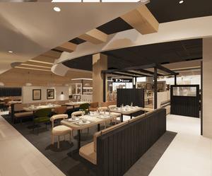 Ensemble de salle à manger moderne et écologique pour café-<span class=keywords><strong>restaurant</strong></span> de style ferme, avec chaises de salle à manger et mobilier et table commerciaux durables en marbre - Product Image 3