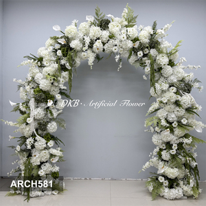 Arco Floreale Artificiale a Forma di U da 2,4m con Ortensie e Calla Verde-Bianche per Decorazioni Nuziali - Product Image 3