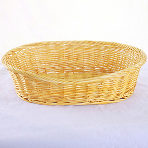 Wood Wicker Dog House <b>Cage</b> Rattan Pet Basket - Product Image 6