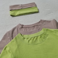 Ensemble deux pièces décontracté pour femme : haut à manches courtes et pantalon long en coton et élasthanne, idéal pour l'été, style streetwear, avec logo personnalisé