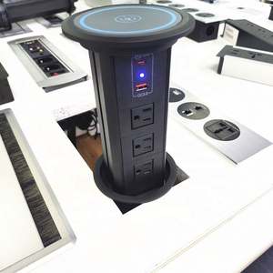 Prise de courant américaine 100mm <span class=keywords><strong>plan</strong></span> de <span class=keywords><strong>travail</strong></span> de <span class=keywords><strong>cuisine</strong></span> motorisé prise de tour de levage électrique avec prise de charge sans fil USBA 20W USB-C haut - Product Image 3