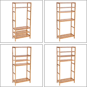 Bamboo Multi Layer Storage <b>Shelf</b> 5 Tier Floor Standing Living Room Bookshelf Plant <b>Rack</b> - Product Image 2