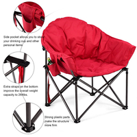 Chaise de plage pliable portable en métal, légère, compacte, surdimensionnée, avec cordon élastique, pour les personnes âgées
