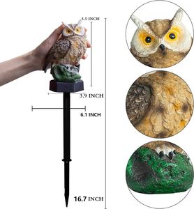 Lampe solaire en résine imperméable en forme de hibou pour chemin extérieur, jardin, décoration de jardin, lampe LED solaire pour cour et paysage - Product Image 6