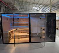 Sauna et bain turc à vapeur moderne personnalisé aristocratique de remise en forme et de réadaptation douche cadre en aluminium verre