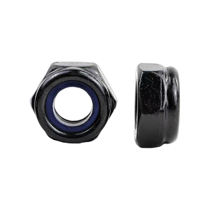 Écrou de blocage hexagonal en acier au carbone oxydé noir avec insert en nylon ISO 7041 GB/T 6182, fixation autobloquante pour machines, fabricant d'écrous en Chine - Product Image 2