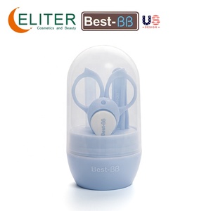 Eliter-Set de manicura 4 en 1 <span class=keywords><strong>rosa</strong></span> y azul con tubo de plástico para bebé, herramienta de cuidado de bebé 4 en 1, bonito set de manicura para niños - Product Image 6