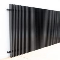 Valla de Jardín Impermeable y Popular, Valla de Seguridad con Parte Superior Plana, Valla de Aluminio con Recubrimiento de Polvo Negro