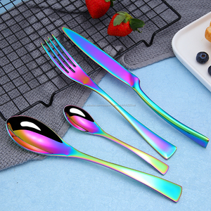 Métal couverts miroir roman personnalisé français banquet <span class=keywords><strong>noir</strong></span> couverts pour mariage - Product Image 1