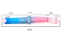 Dildo de Silicona Colorido con Doble Cabeza de Dragón, Juguete Sexual Realista Multicabeza, Pene Artificial de Doble Extremo Estilo Látigo, Juguete Sexual para Lesbianas