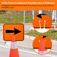 Panneaux de signalisation routière orange pour dérivation, cônes directionnels avec flèches gauche/droite, haute visibilité, étanches, pour travaux extérieurs