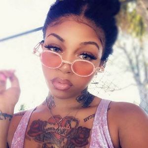 Wholesale 2021 Trendy Fashion Vintage Women <b>Steampunk</b> Diamond Sun <b>Glasses</b> Small <b>Round</b> Rhinestone Sunglasses - Product Image 2