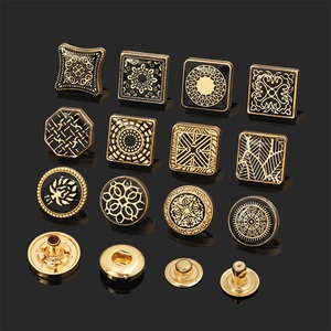 Boutons à pression en alliage de zinc écologiques de forme carrée avec logo personnalisé pour vêtements, chemises, abayas, thobes, accessoires vestimentaires - Product Image 4