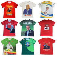 T-shirt promotionnel publicitaire à col rond pour présidentielles, entièrement sublimé, avec prix de gros