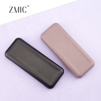 Palette de maquillage 3-en-1 vide avec miroir : blush crémeux, correcteur sourcils noir et brun, illuminateur, et étui rectangulaire pour fards à paupières