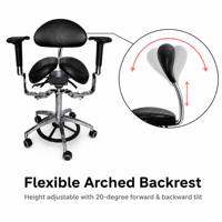 Chaise ergonomique à selle fendue pour dentiste, tabouret d'opérateur de microscope avec accoudoirs et dossier réglables pour clinique et hôpital
