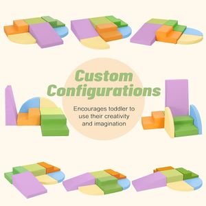 Meilleur cadeau : Fournitures pour garderies et écoles maternelles – Blocs en mousse (6 pièces) – Jouets d'escalade intérieurs pour tout-petits – Ensemble de jeux d'extérieur pour enfants - Product Image 2