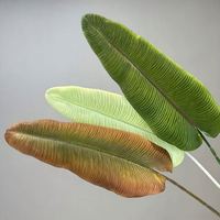 Feuilles de bananier artificielles EG-J139 au toucher réel, fausse verdure tropicale pour la décoration murale de mariage