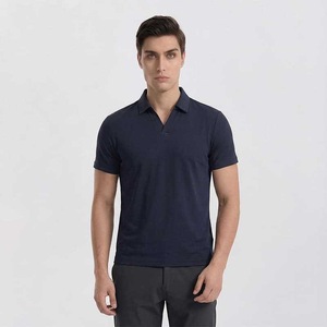 เสื้อโปโลแขนสั้นคอปกไนลอนสีน้ำเงินเข้มระบายอากาศได้สำหรับผู้ชายชุดทำงานฤดูร้อน - Product Image 5