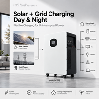 Batterie Lithium LiFePO4 51.2V 100Ah avec onduleur 3KWh 5KWh tout-en-un 25.6V pour système hybride de stockage d'énergie solaire domestique