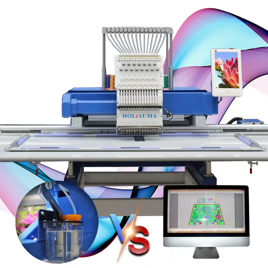 Hoge Kwaliteit En Snelheid Hot Koop Borduren Machine Maakt Patches Handel Enkele Kop Borduurmachine Met Lasersnijden Systeem